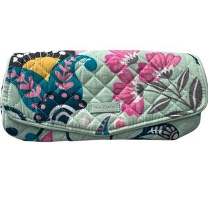 Vera Bradley Floral Quilted Mint Cosmetic Bag - Pink and Blue